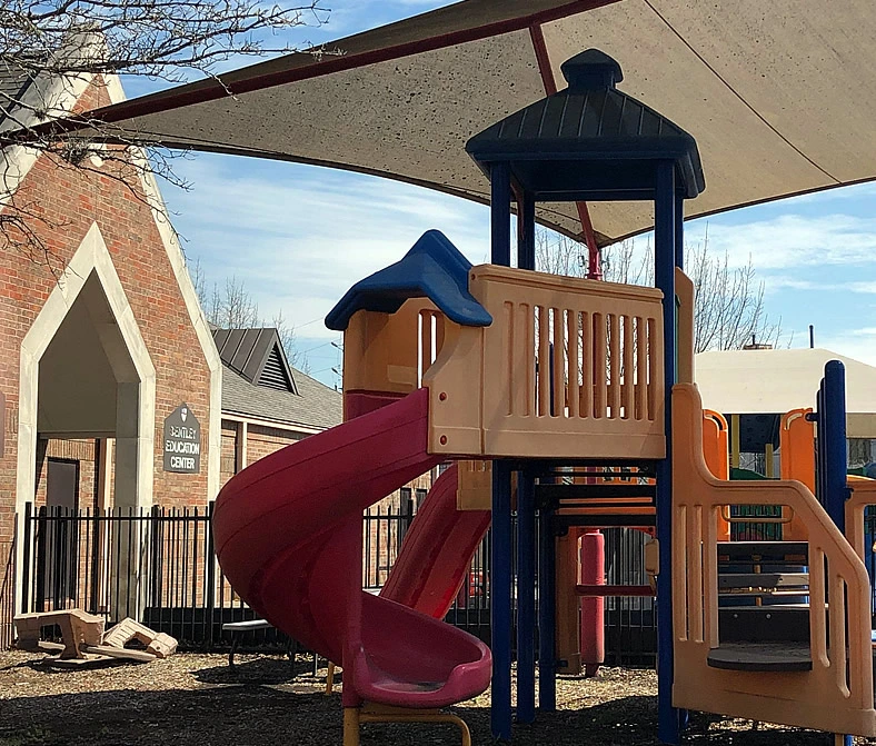 Church playground power washing
